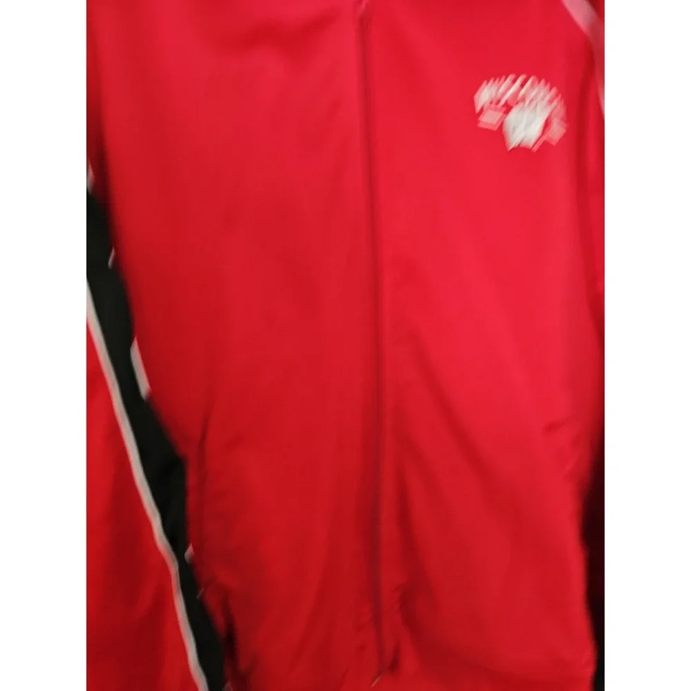 AS Sports Wisconsin Badgers Track Jacket Mens 2XL Red Full Zip‎ Embroidered Logo
